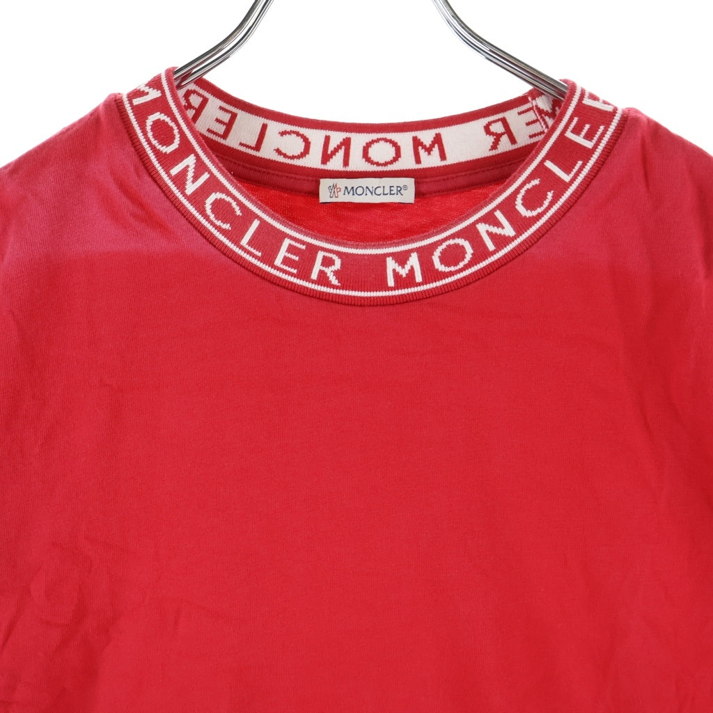 MONCLER(モンクレール) ネックロゴ クルーネック Tシャツ レッド コットン I10918C00012 8390T