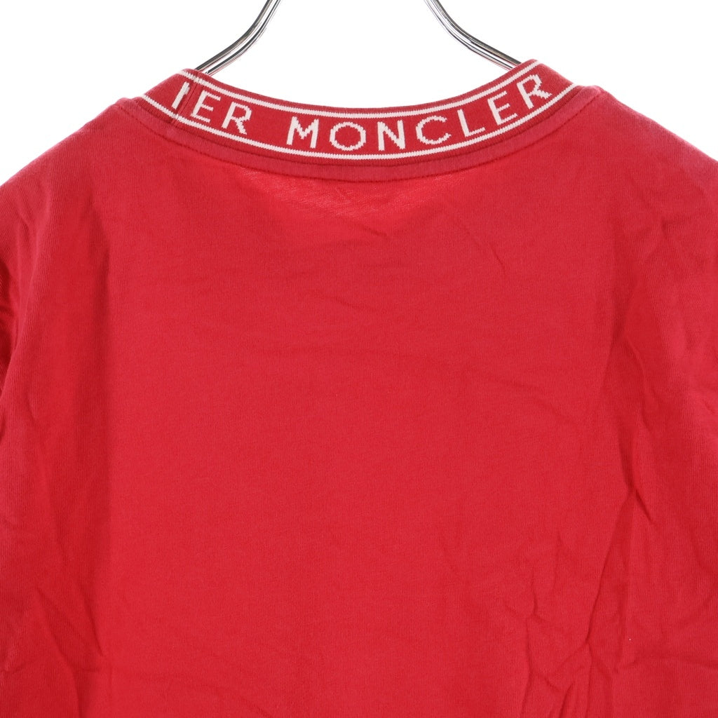 MONCLER(モンクレール) ネックロゴ クルーネック Tシャツ レッド コットン I10918C00012 8390T