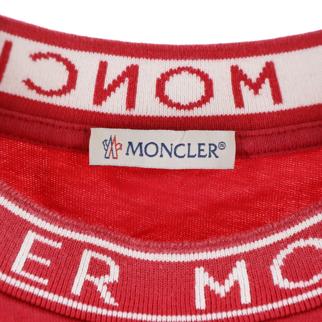 MONCLER(モンクレール) ネックロゴ クルーネック Tシャツ レッド コットン I10918C00012 8390T