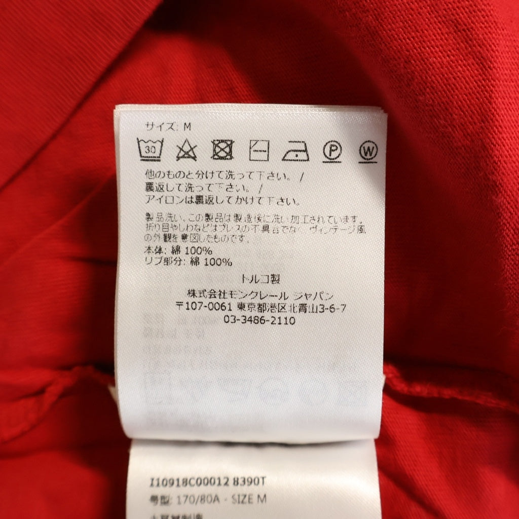 MONCLER(モンクレール) ネックロゴ クルーネック Tシャツ レッド コットン I10918C00012 8390T