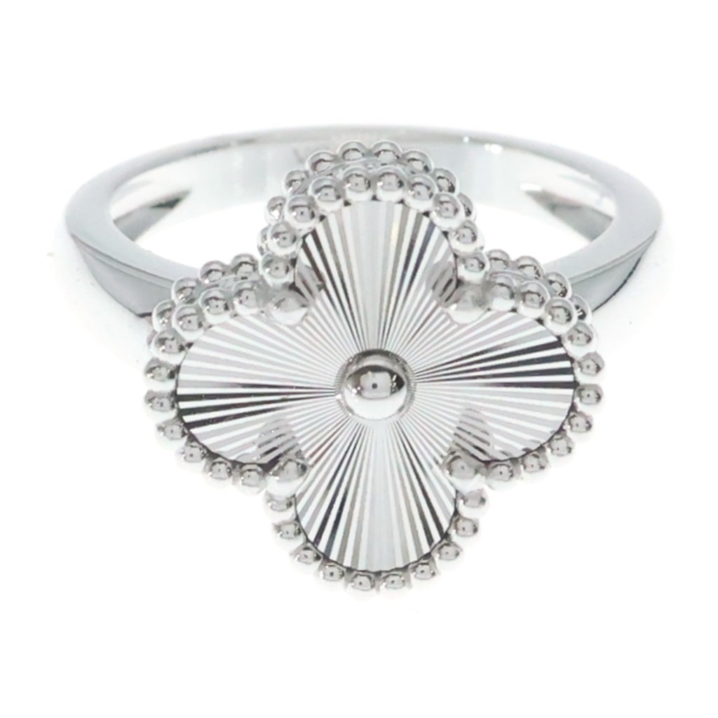 Van Cleef & Arpels(ヴァンクリーフアンドアーペル) ヴィンテージアルハンブラ ギョーシェ リング ホワイトゴールド Au750WG #53 VCARP9XI