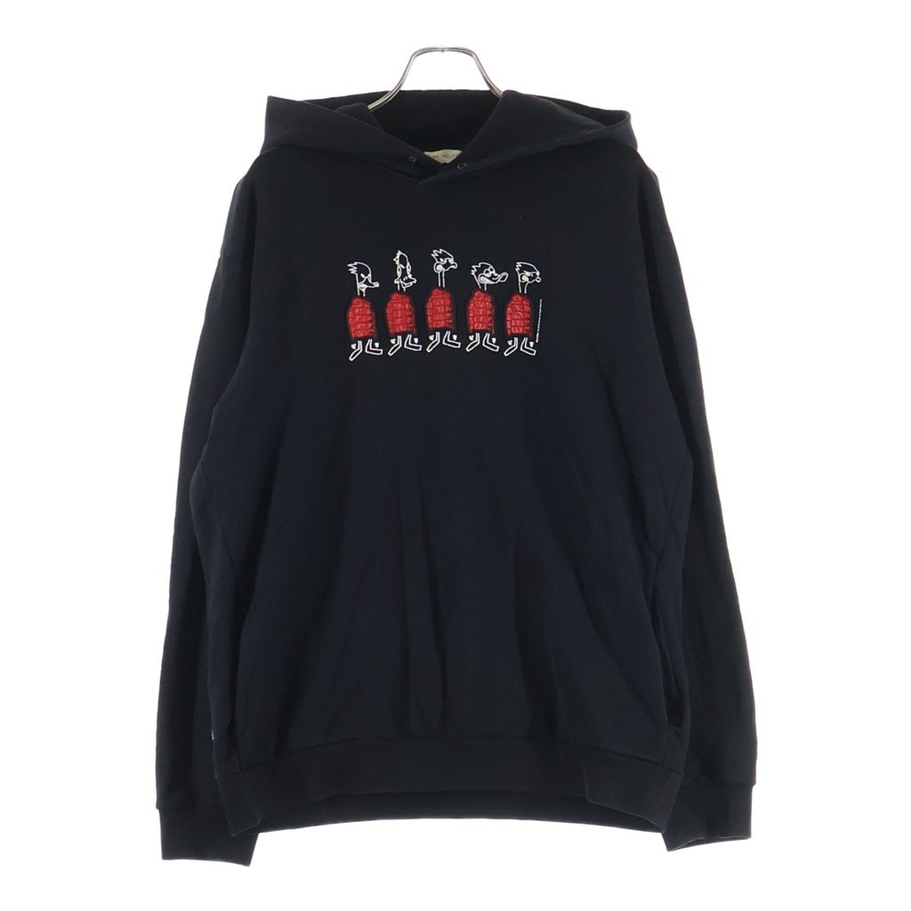 MONCLER(モンクレール) 22AW ダックプリント ワッペン付 フーディー プルオーバーパーカー ブラック H20918G00038