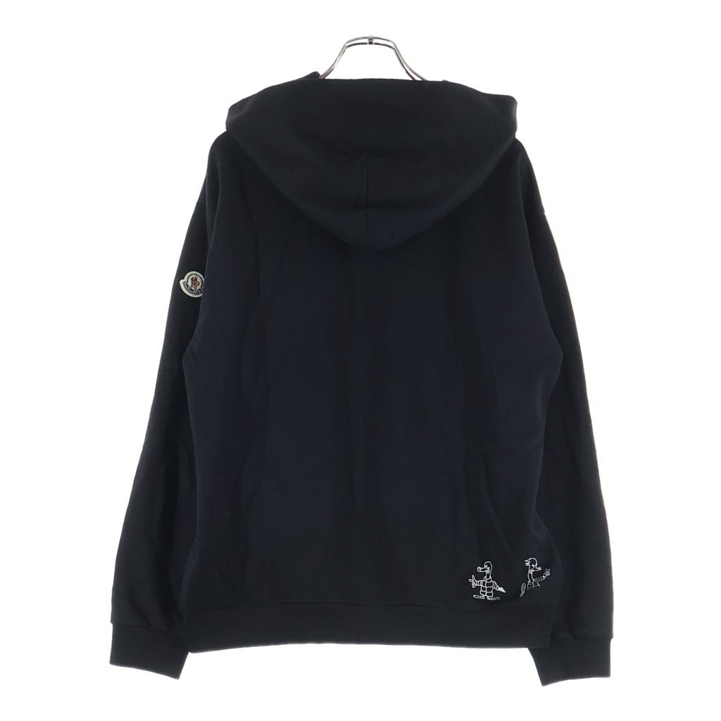 MONCLER(モンクレール) 22AW ダックプリント ワッペン付 フーディー プルオーバーパーカー ブラック H20918G00038