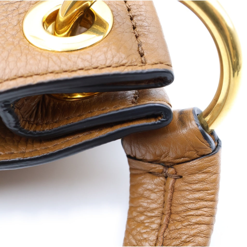 PRADA(プラダ) エンボスロゴ ワンショルダーバッグ ハンドバッグ ブラウン レザー 1BC051 レディース