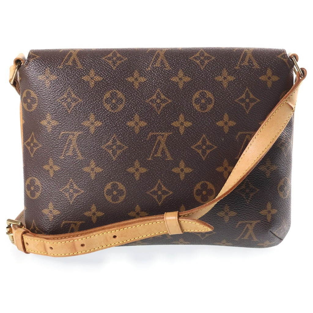 LOUIS VUITTON(ルイヴィトン) モノグラム ミュゼットタンゴ ショルダーバッグ ブラウン レザー×PVC M51388 ゴールド金具