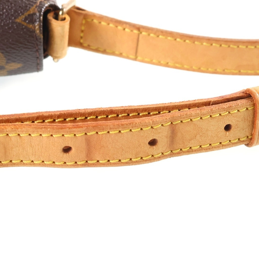 LOUIS VUITTON(ルイヴィトン) モノグラム ミュゼットタンゴ ショルダーバッグ ブラウン レザー×PVC M51388 ゴールド金具