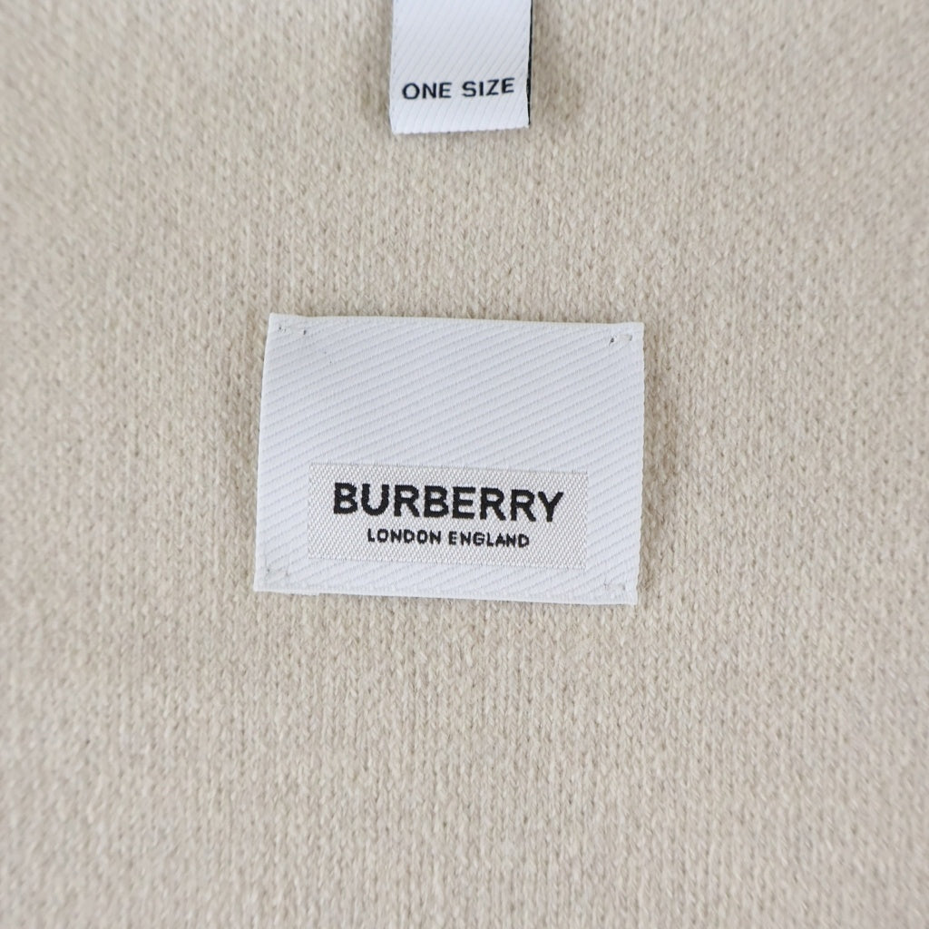 BURBERRY LONDON(バーバリーロンドン) ロゴフーデッドケープ ポンチョ ウール カシミヤ ロゴ アイボリー/ブラウン 8029000 レディース