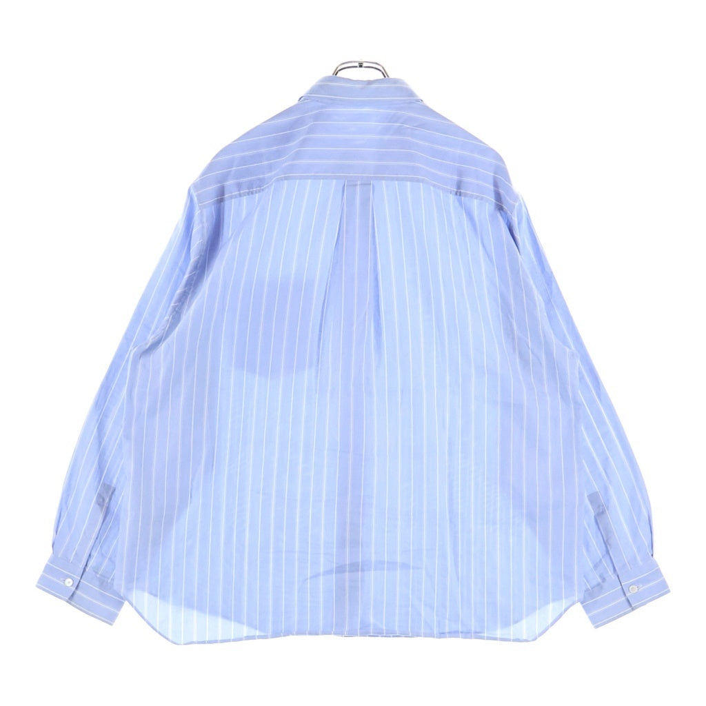 DIOR(ディオール) ×HYLTON NEL 25SS Oversized Shirt ヒルトン ネル オーバーサイズ長袖シャツ ロゴ刺繍 ストライプ ブルー 583C559A3006