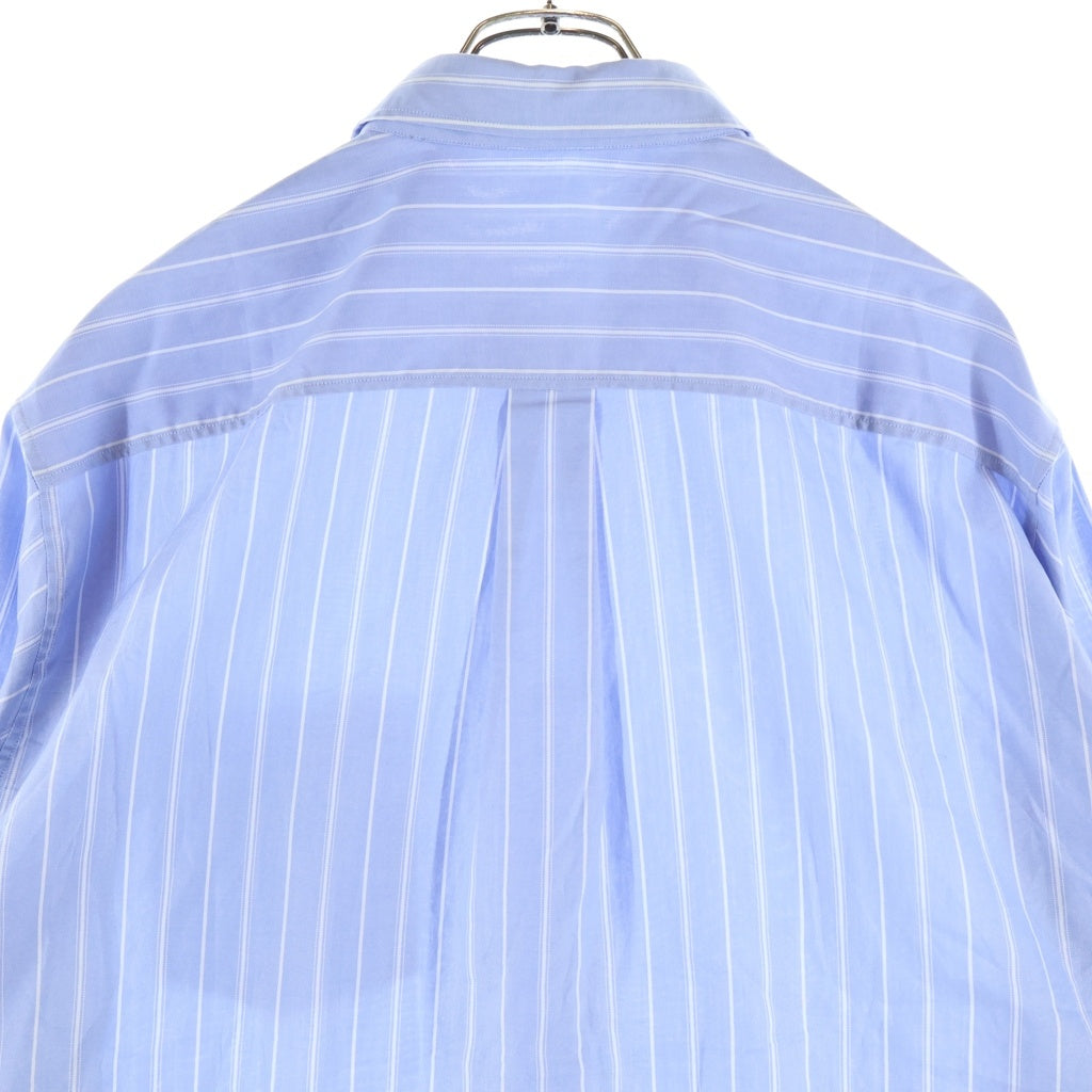 DIOR(ディオール) ×HYLTON NEL 25SS Oversized Shirt ヒルトン ネル オーバーサイズ長袖シャツ ロゴ刺繍 ストライプ ブルー 583C559A3006