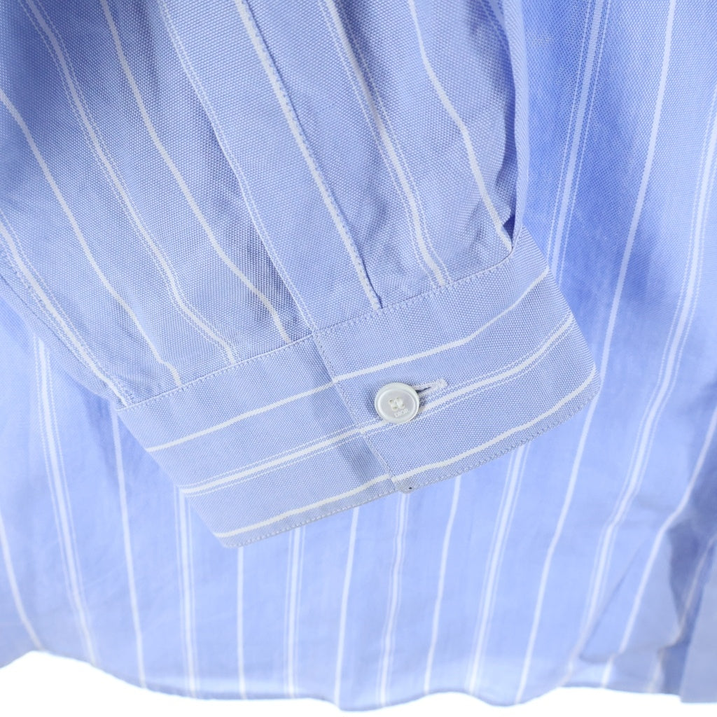 DIOR(ディオール) ×HYLTON NEL 25SS Oversized Shirt ヒルトン ネル オーバーサイズ長袖シャツ ロゴ刺繍 ストライプ ブルー 583C559A3006