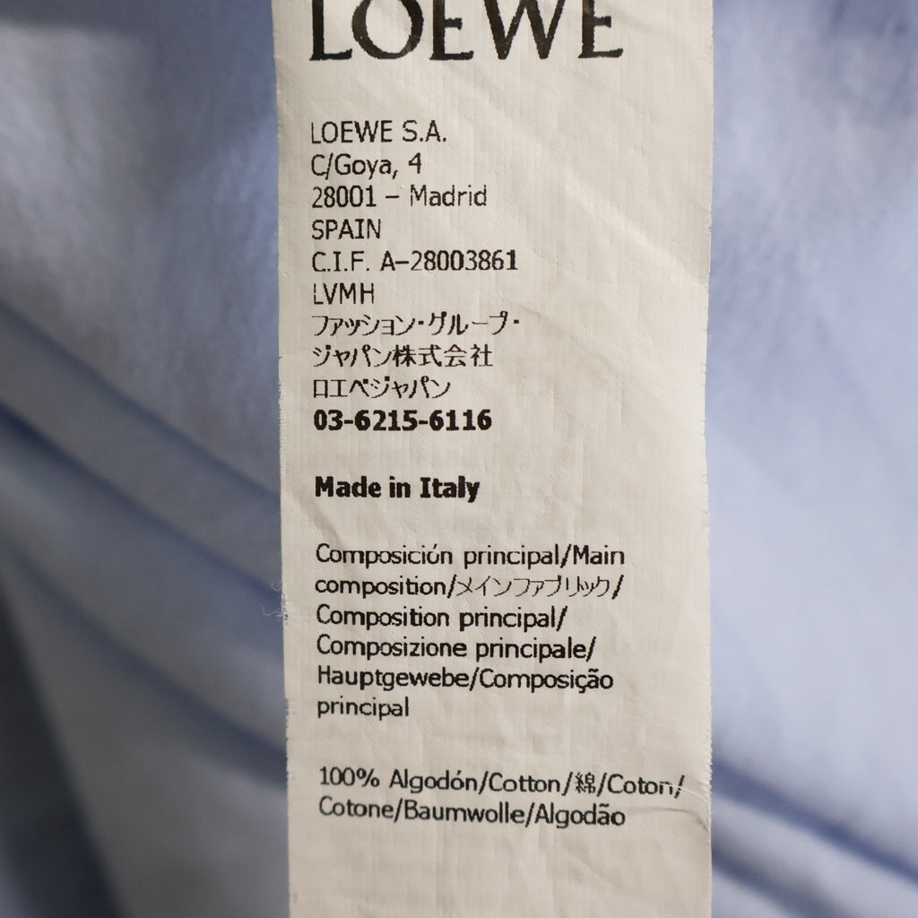 LOEWE(ロエベ) アナグラム刺繍 ポケット付き 長袖シャツ コットン ブルー H526Y05W86