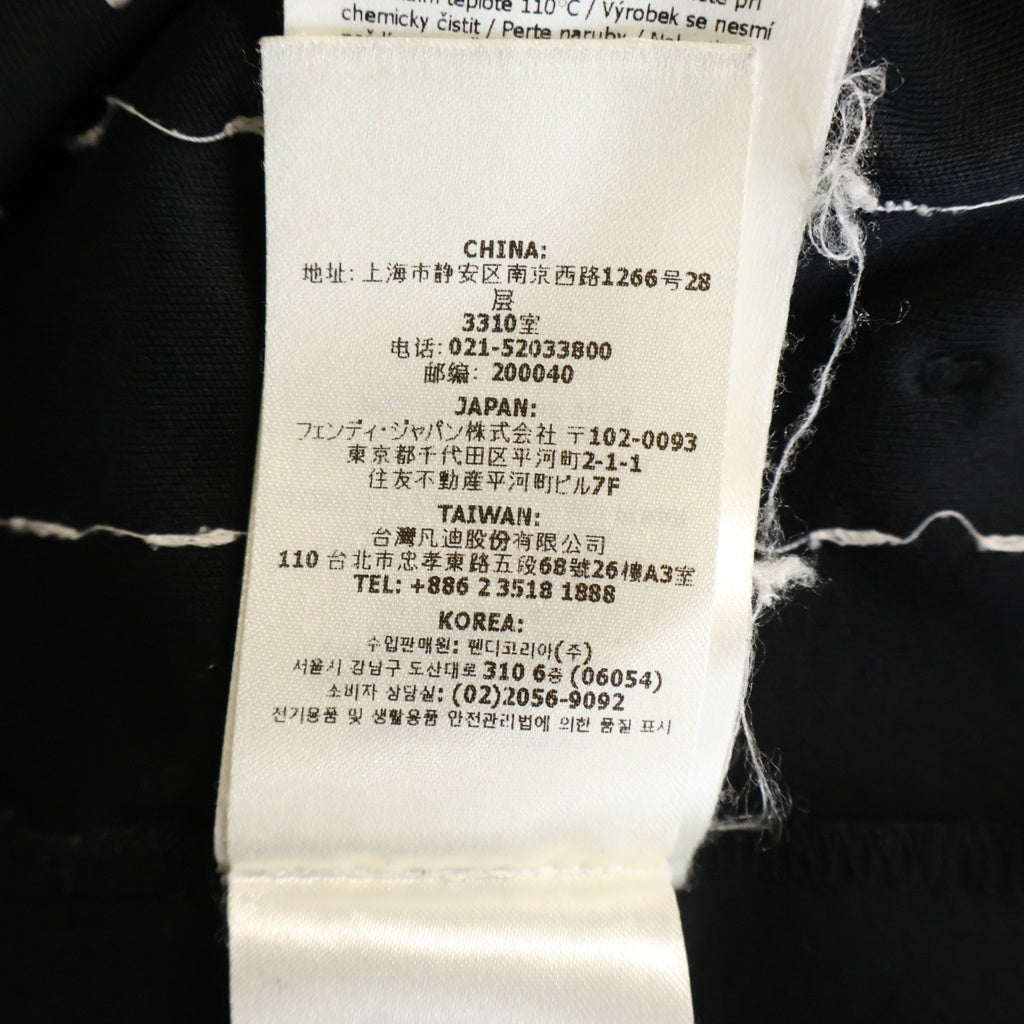 FENDI(フェンディ) 24SS Logo Embroidery S/S Tee ロゴ刺繍 ステッチデザイン 半袖Tシャツ カットソー コットン ブラック FY0936 AR6Z