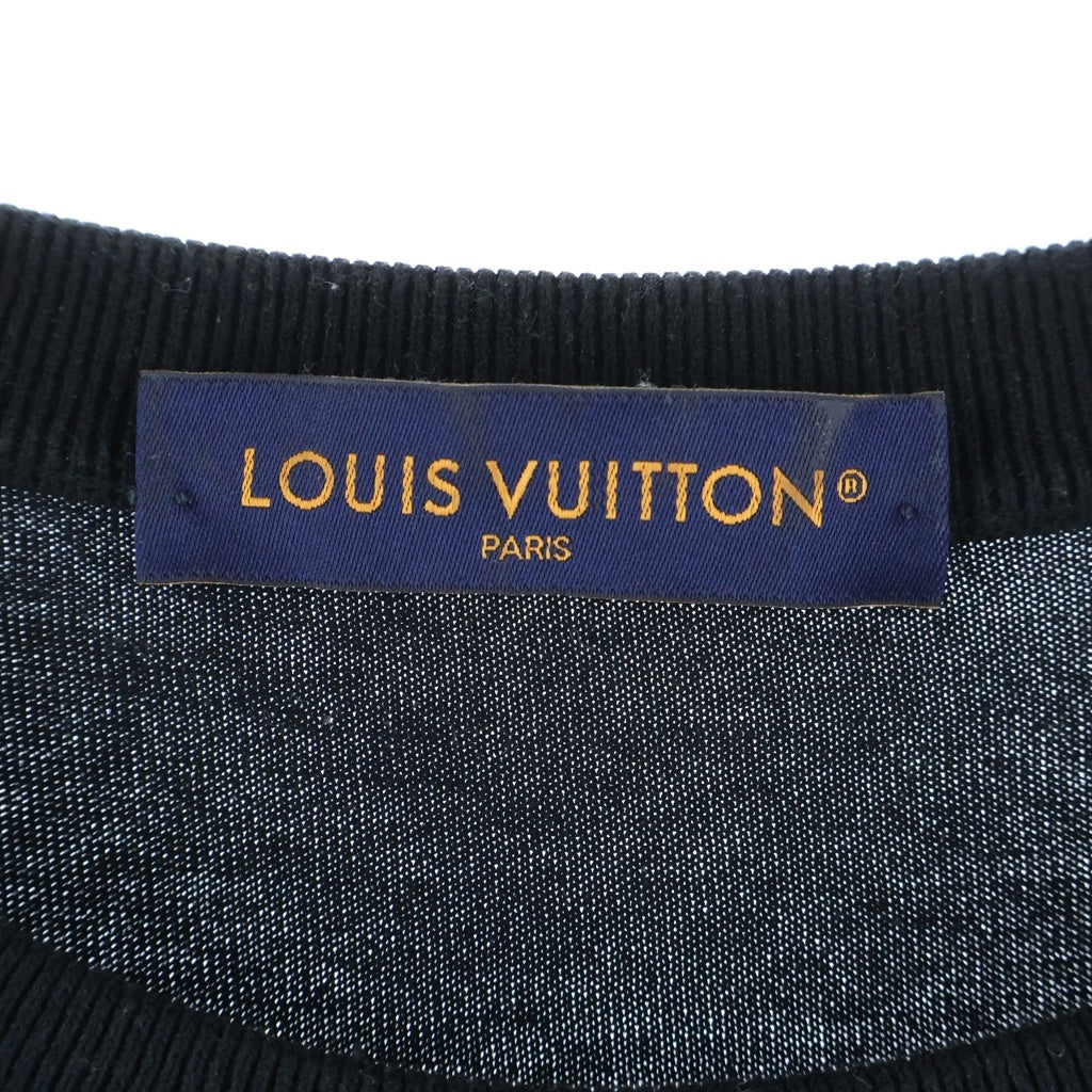 LOUIS VUITTON(ルイヴィトン) 24SS Signature Cotton Crewneck T-Shirt シグネチャー コットン クルーネック 半袖Tシャツ カットソー ブラック RM241Q Z34 HRN47W