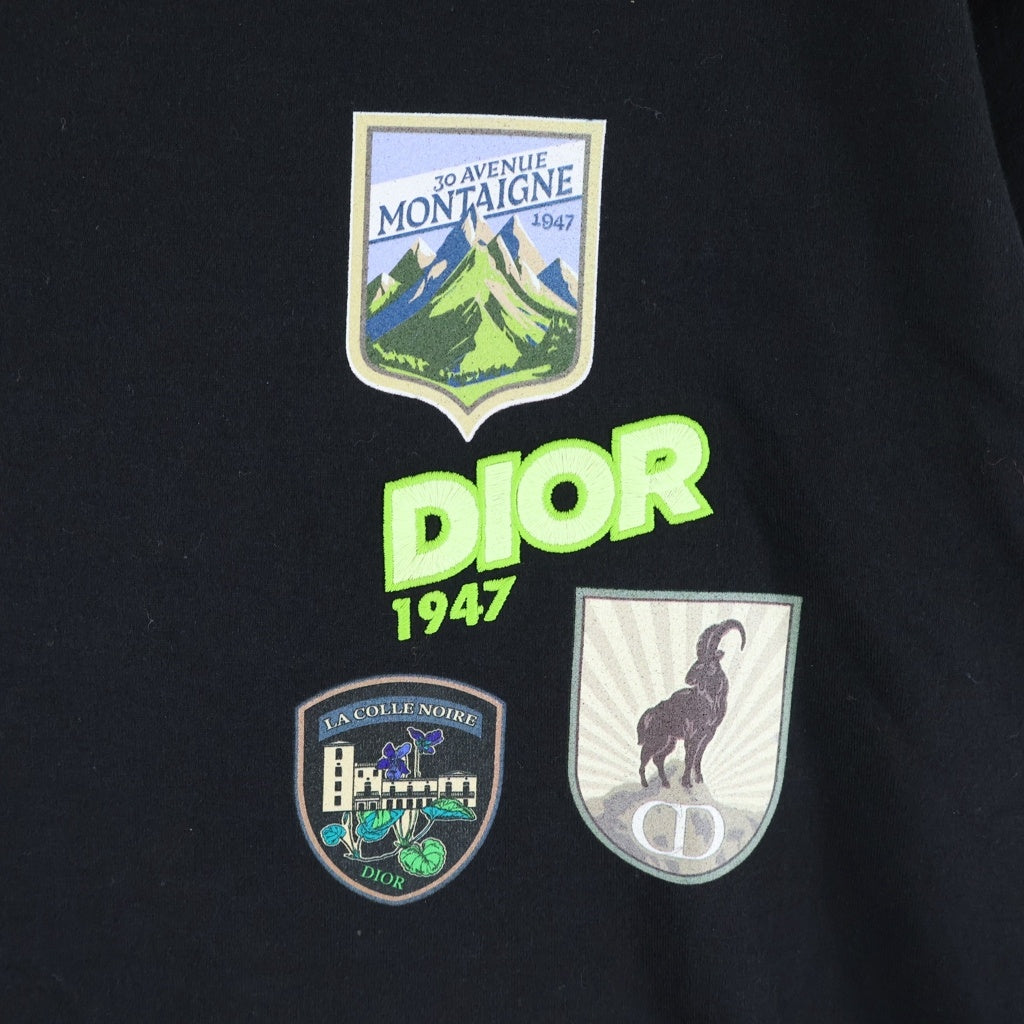 DIOR(ディオール) 26SS Dior Moutain S/S Tee ディオールマウンテン 半袖Tシャツ カットソー ロゴ刺繍 ブラック 613J696E0677