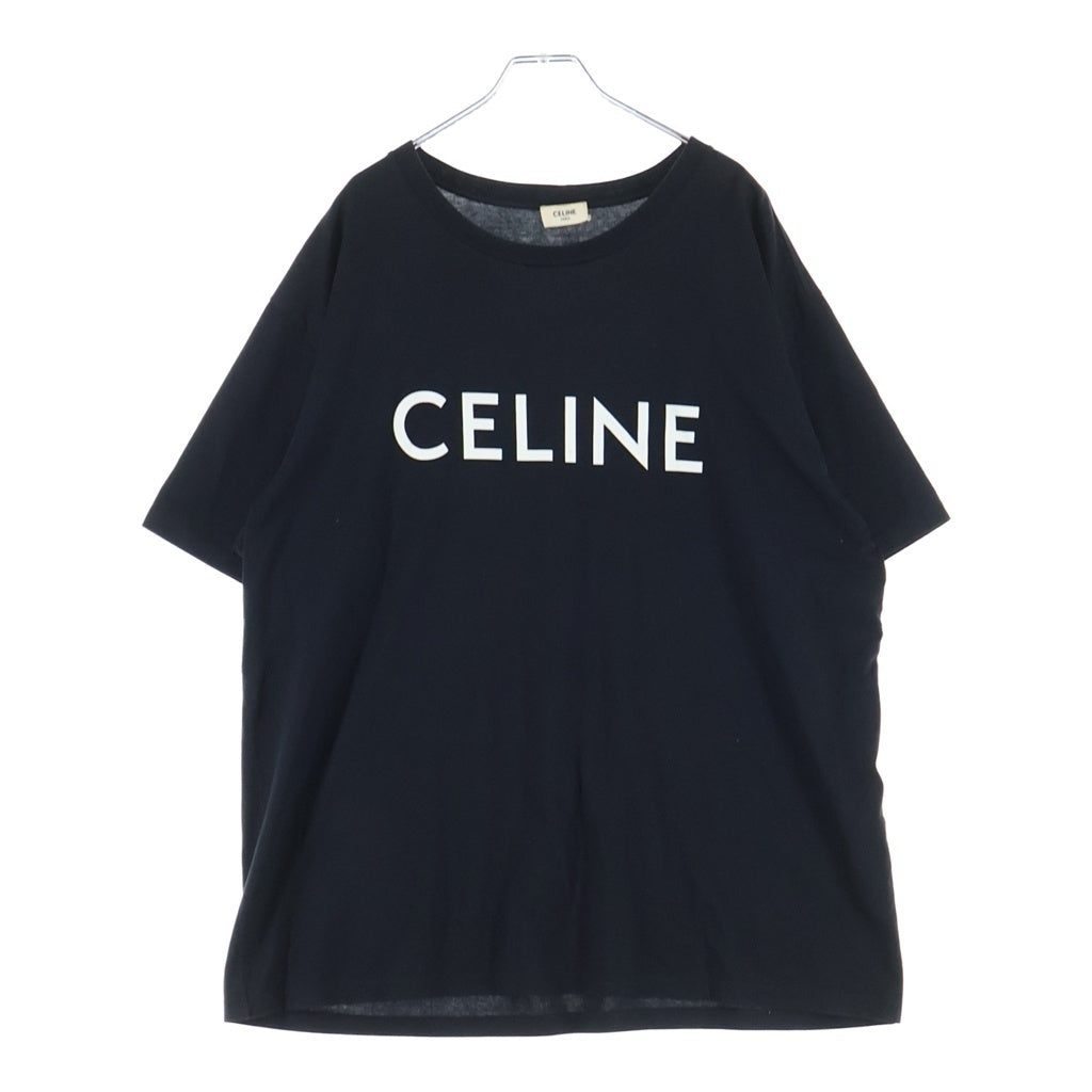 CELINE(セリーヌ) エディ期 ルーズ 半袖ロゴTシャツ カットソー コットン オーバーサイズ ブラック 2X681671Q
