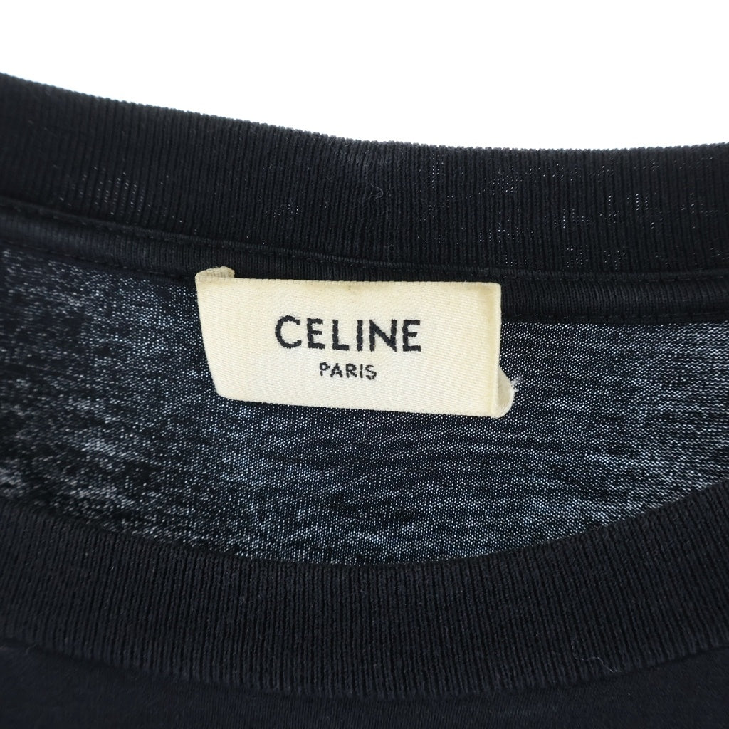 CELINE(セリーヌ) エディ期 ルーズ 半袖ロゴTシャツ カットソー コットン オーバーサイズ ブラック 2X681671Q