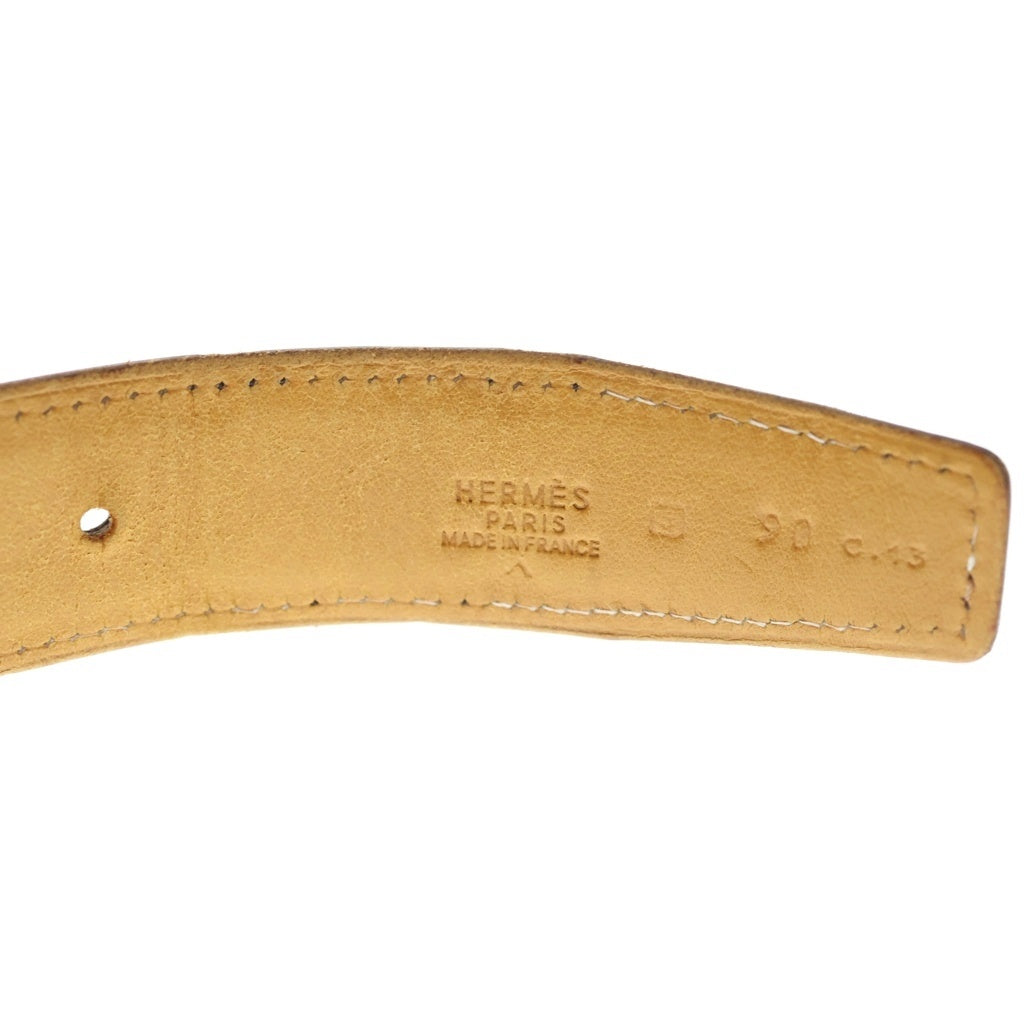 HERMES(エルメス) TOUAREG BELT トゥアレグクロスバックル クロコダイルレザーベルト シルバー/ダークブラウン レディース