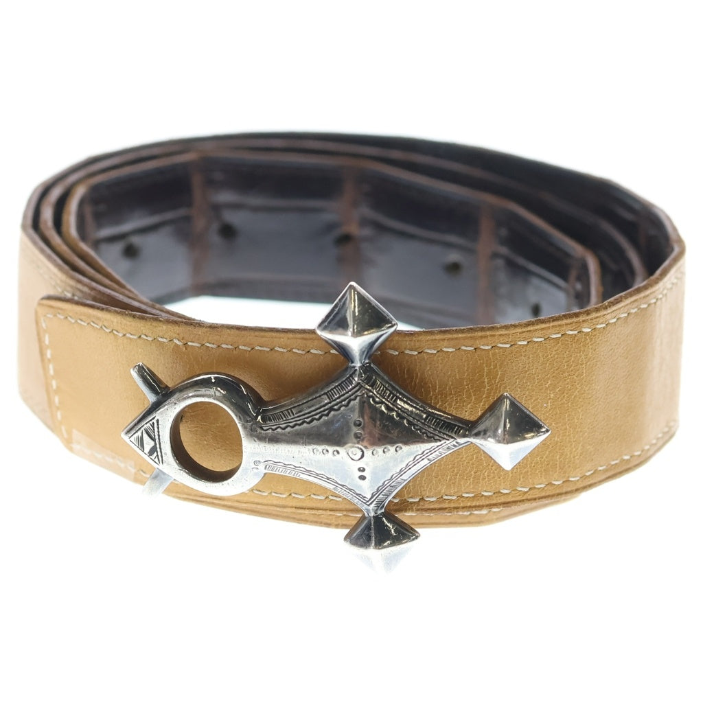 HERMES(エルメス) TOUAREG BELT トゥアレグクロスバックル クロコダイルレザーベルト シルバー/ダークブラウン レディース