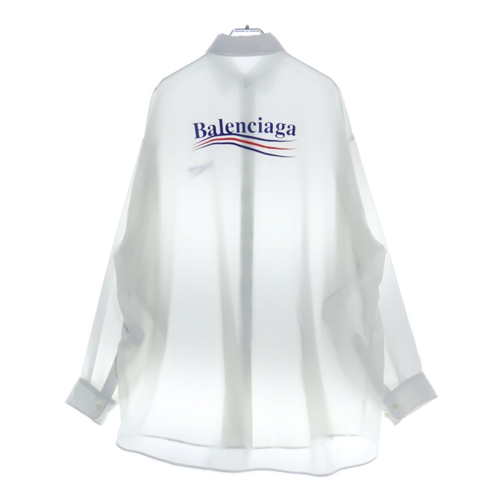 BALENCIAGA(バレンシアガ) キャンペーンロゴ 長袖 シアーシャツ ホワイト 623039 TG008