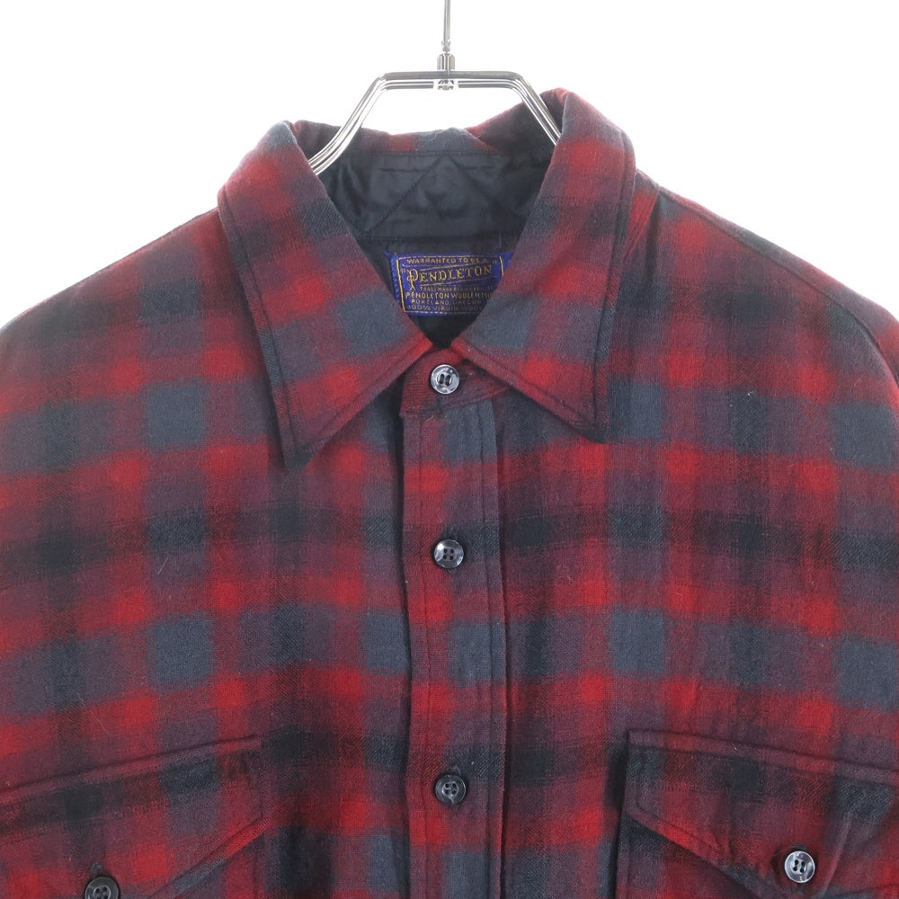 PENDLETON(ペンドルトン) 50S VINTAGE OMBRE CHECK L/S SHIRT オンブレ チェック シャツ 長袖シャツ レッド/ブラック