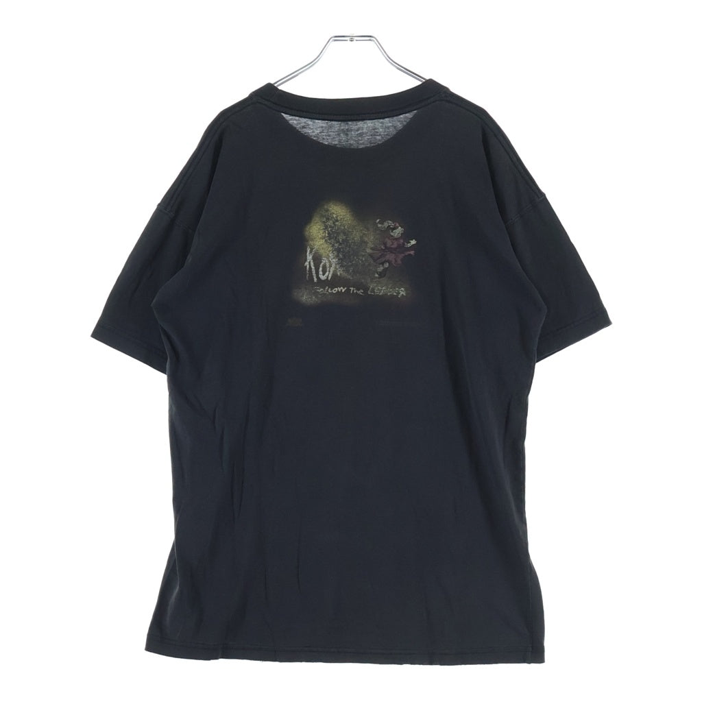 VINTAGE(ヴィンテージ) KORN FOLLOW THE LEADER 両面プリント 半袖Tシャツ ブラック