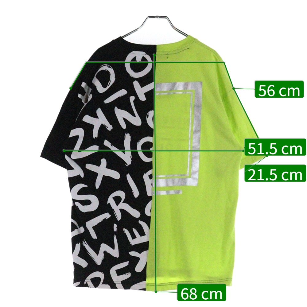 NO BRAND(ノーブランド) PLACE PLAN プレイスプラン バイカラー 半袖Tシャツ イエロー×ブラック