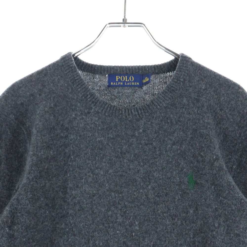 POLO RALPH LAUREN(ポロラルフローレン) ポニー刺繍 ウール クルーネック ニット セーター グレー