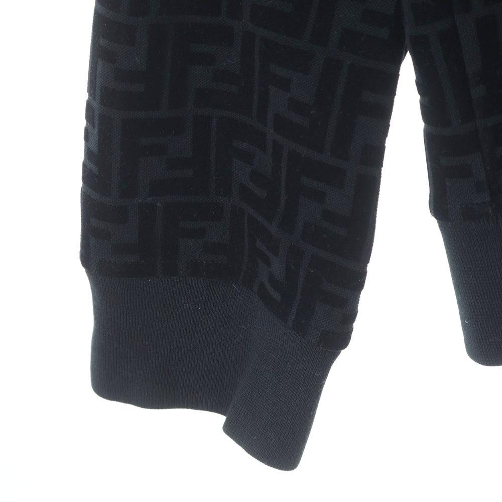 FENDI(フェンディ) ズッカ総柄 フロッキー クルーネック プルオーバースウェット トレーナー ブラック FY1077 AFRJ