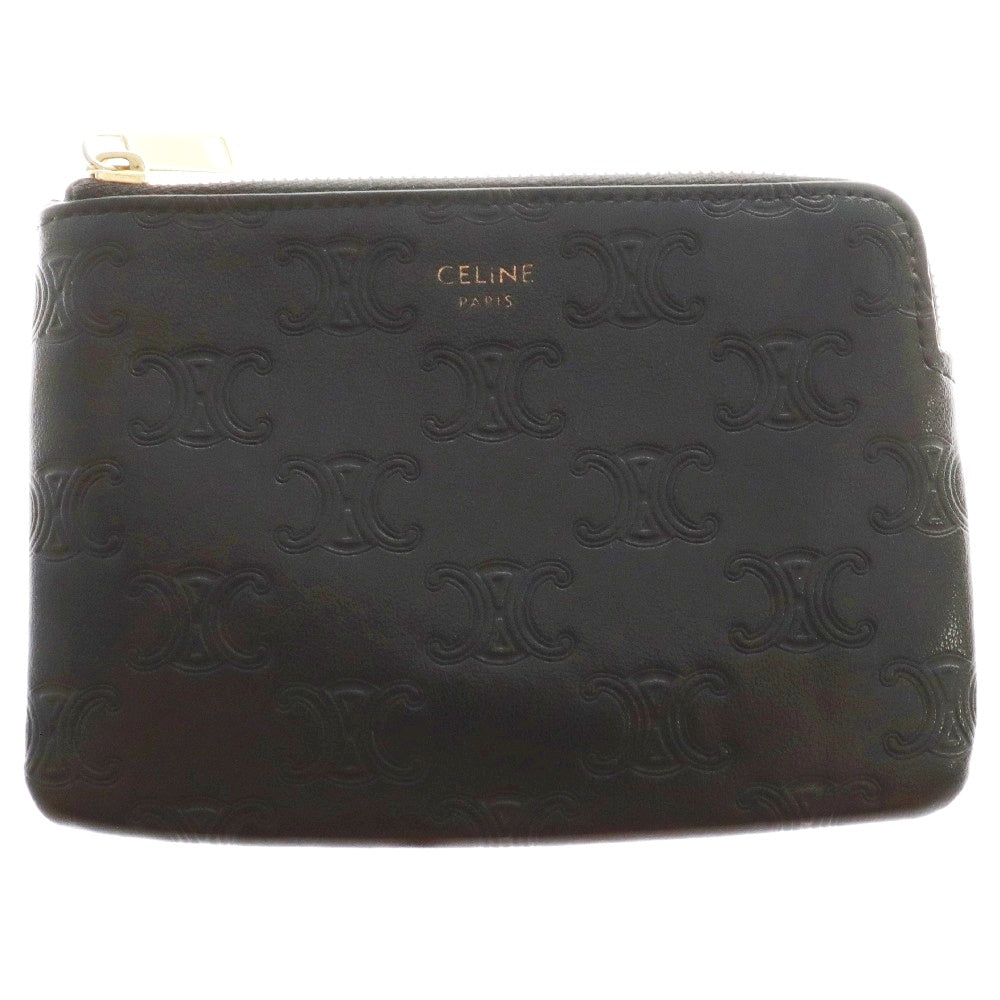 CELINE(セリーヌ) トリオンフ　マカダム　コインケース　財布　ポーチ　ブラック　レザー