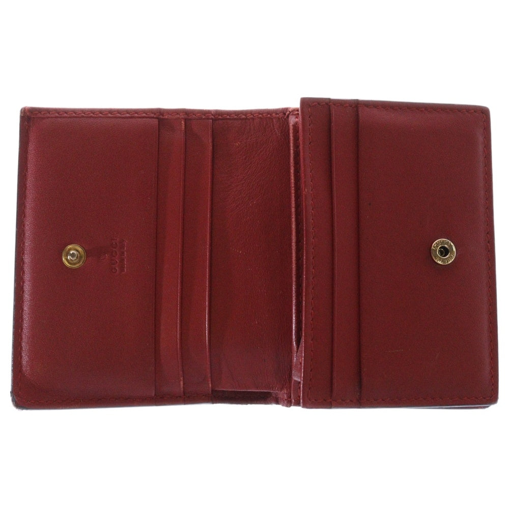 GUCCI(グッチ) GGスプリーム チェリー レザーコンパクトウォレット 二つ折り財布 ベージュ レディース 476050