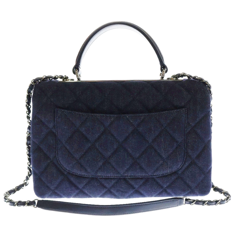 CHANEL(シャネル) トップハンドル マトラッセ デニム 2WAY チェーンショルダーバッグ ハンドバッグ シルバー金具 A92236