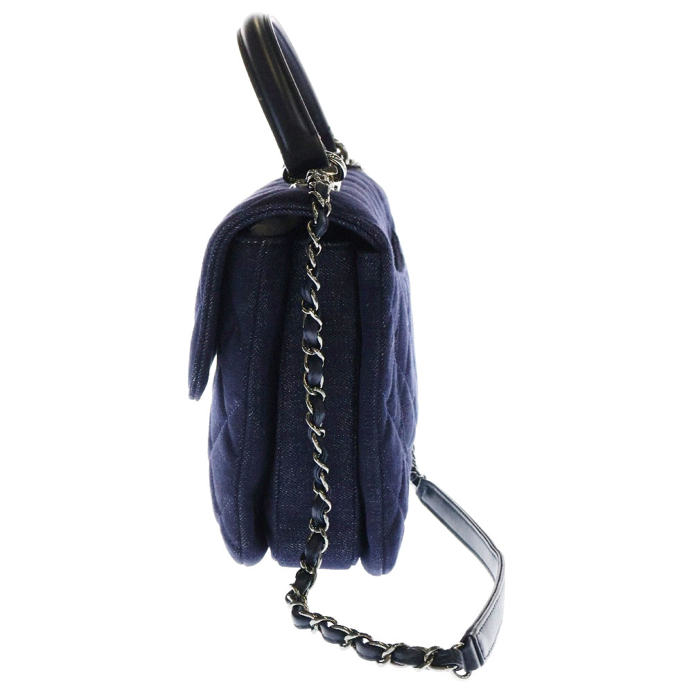 CHANEL(シャネル) トップハンドル マトラッセ デニム 2WAY チェーンショルダーバッグ ハンドバッグ シルバー金具 A92236