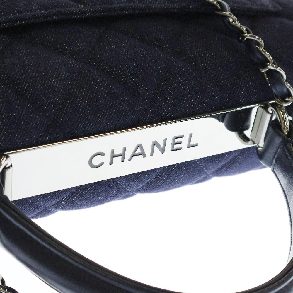 CHANEL(シャネル) トップハンドル マトラッセ デニム 2WAY チェーンショルダーバッグ ハンドバッグ シルバー金具 A92236