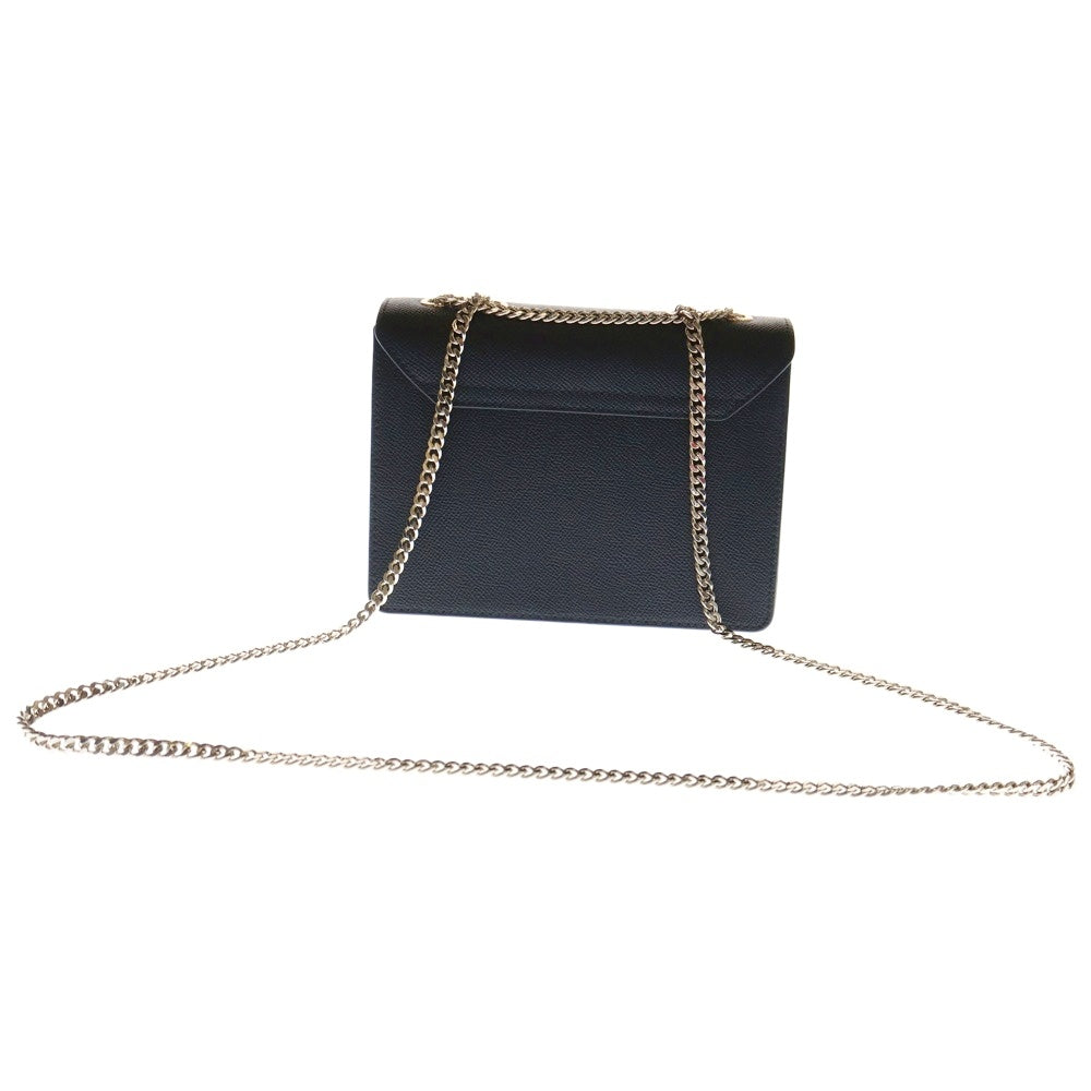 FURLA(フルラ) ロゴ レザーチェーンショルダーバッグ ブラック レディース