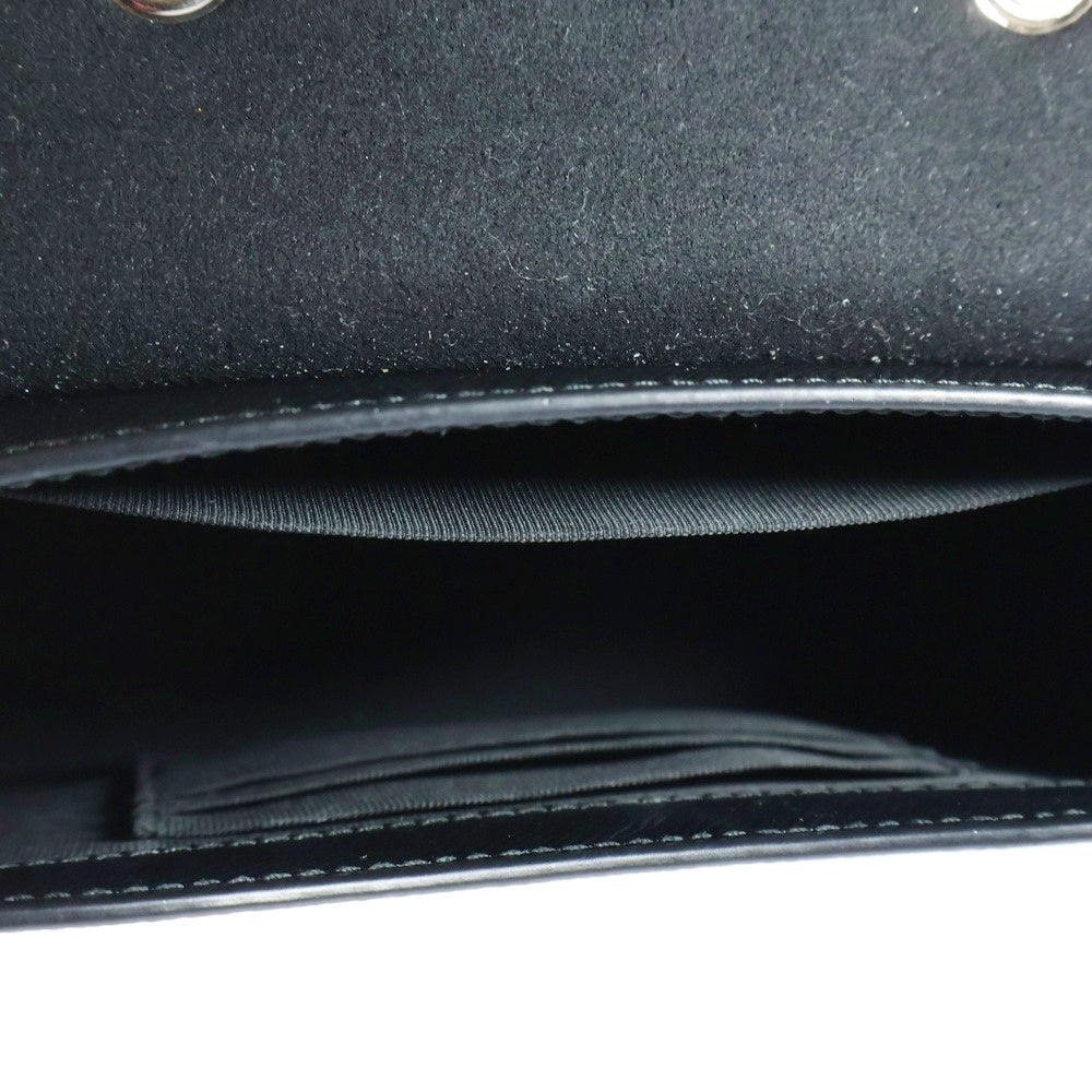 FURLA(フルラ) ロゴ レザーチェーンショルダーバッグ ブラック レディース