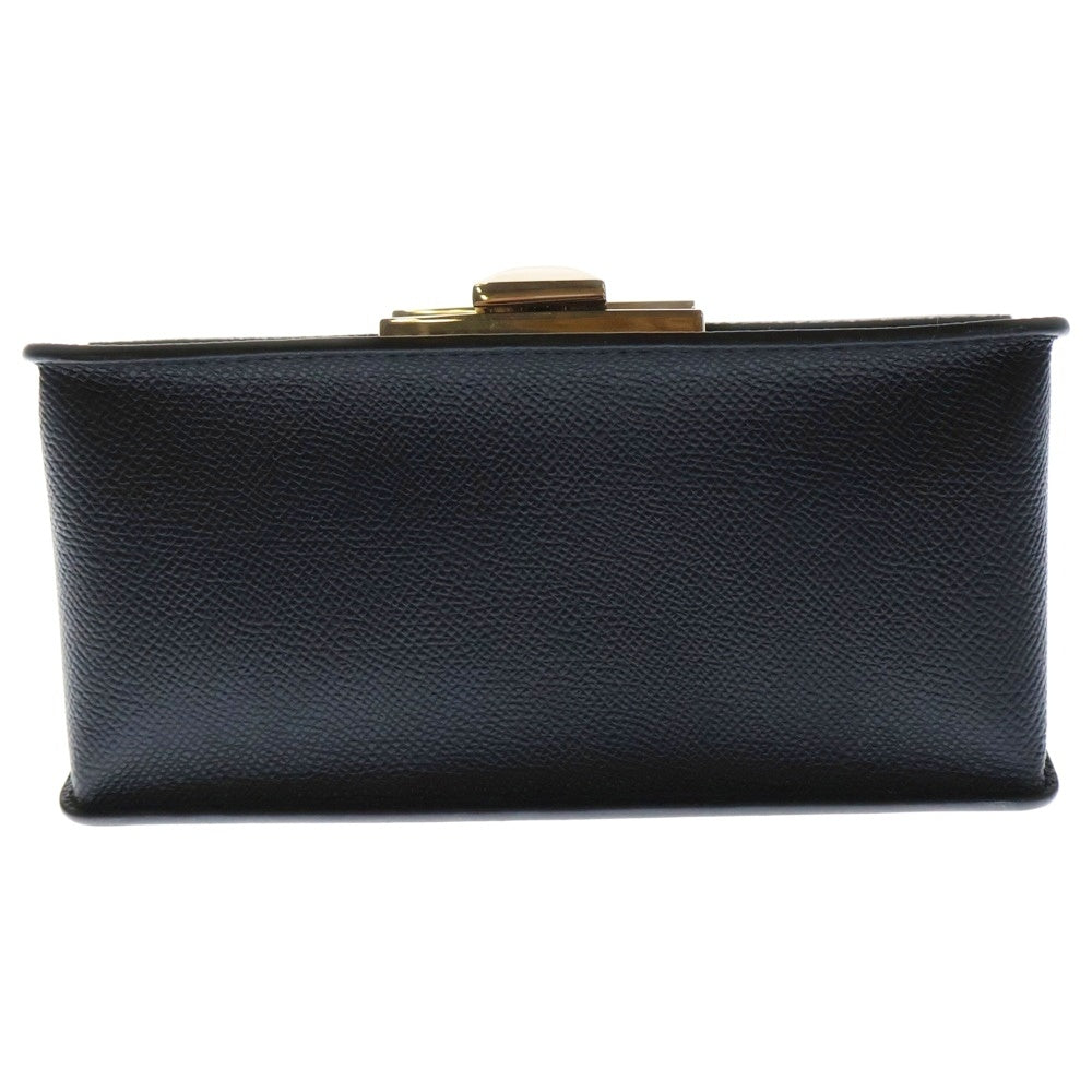 FURLA(フルラ) ロゴ レザーチェーンショルダーバッグ ブラック レディース