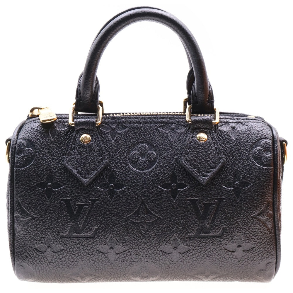 LOUIS VUITTON(ルイヴィトン) モノグラム アンプラント ナノスピーディ ミニボストン バッグ ブラック レザー RFID M82450