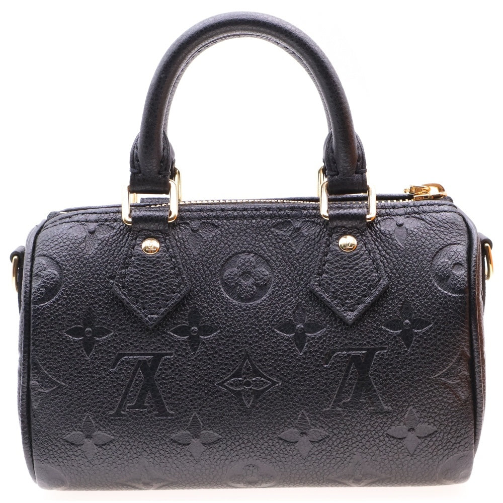 LOUIS VUITTON(ルイヴィトン) モノグラム アンプラント ナノスピーディ ミニボストン バッグ ブラック レザー RFID M82450