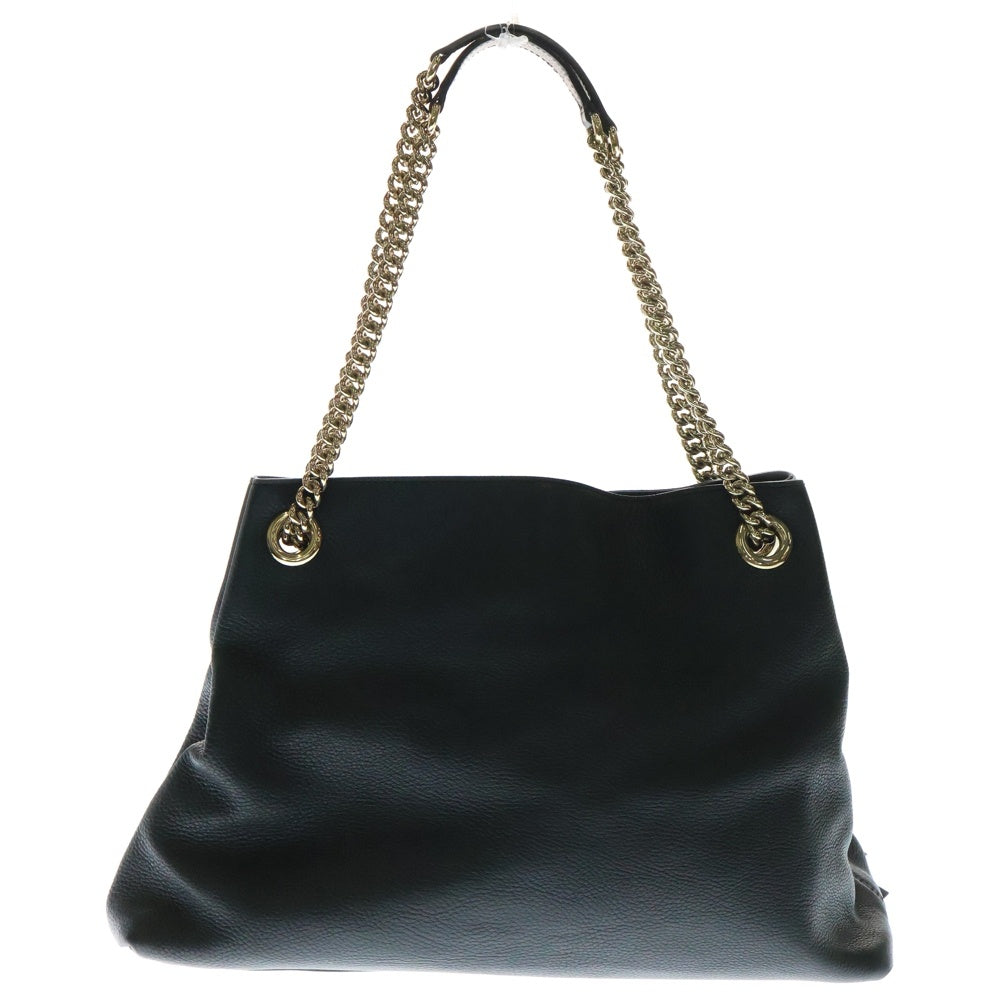 GUCCI(グッチ) ソーホー インターロッキングG フリンジ付チェーンレザートートバッグ ブラック レディース 308982