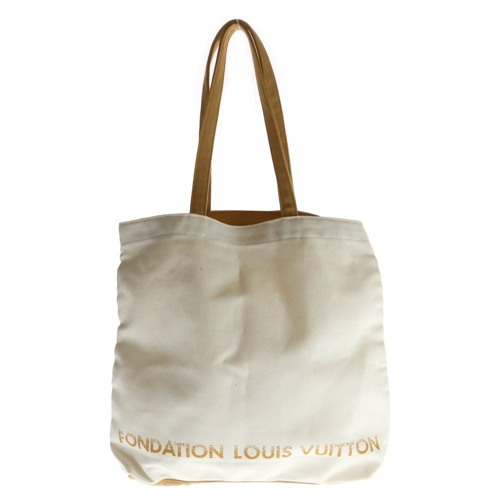 LOUIS VUITTON(ルイヴィトン) 美術館限定 フォンダシオン トートバッグ ハンドバッグ ホワイト×ブラウン キャンバス