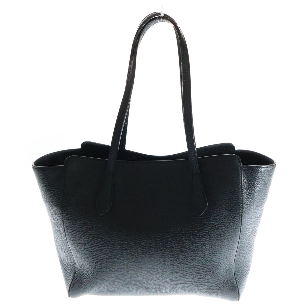 GUCCI(グッチ) ロゴ スウィング ハンドバッグ トートバッグ ブラック ゴールド金具 レザー 354408