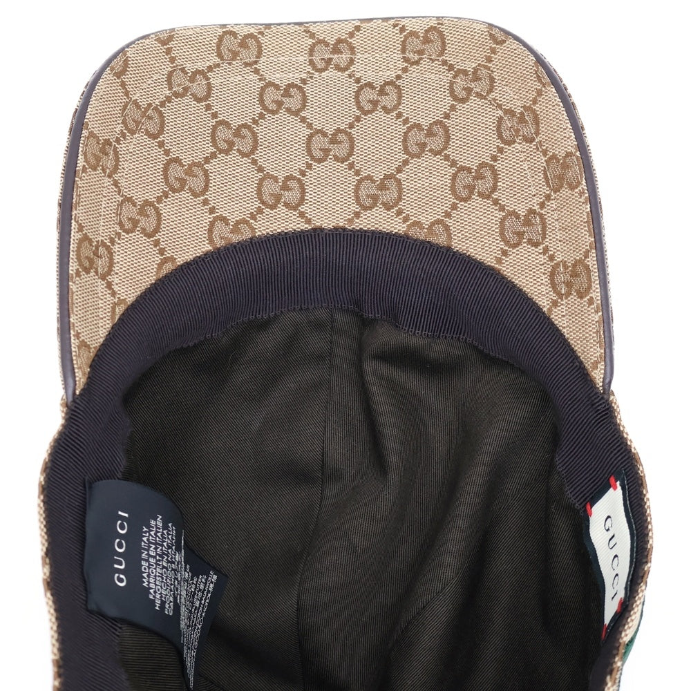GUCCI(グッチ) GGキャンバス ベースボール キャップ ベージュ #L 200035