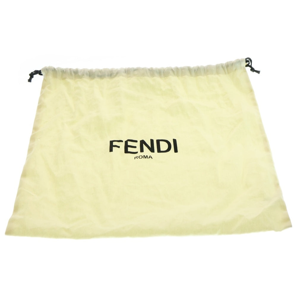 FENDI(フェンディ) ジャガード メロン スモール クロスボディバッグ ハンドバッグ ワンショルダーバッグ ブラック×ブラウン シルバー金具 レザー 7VA635