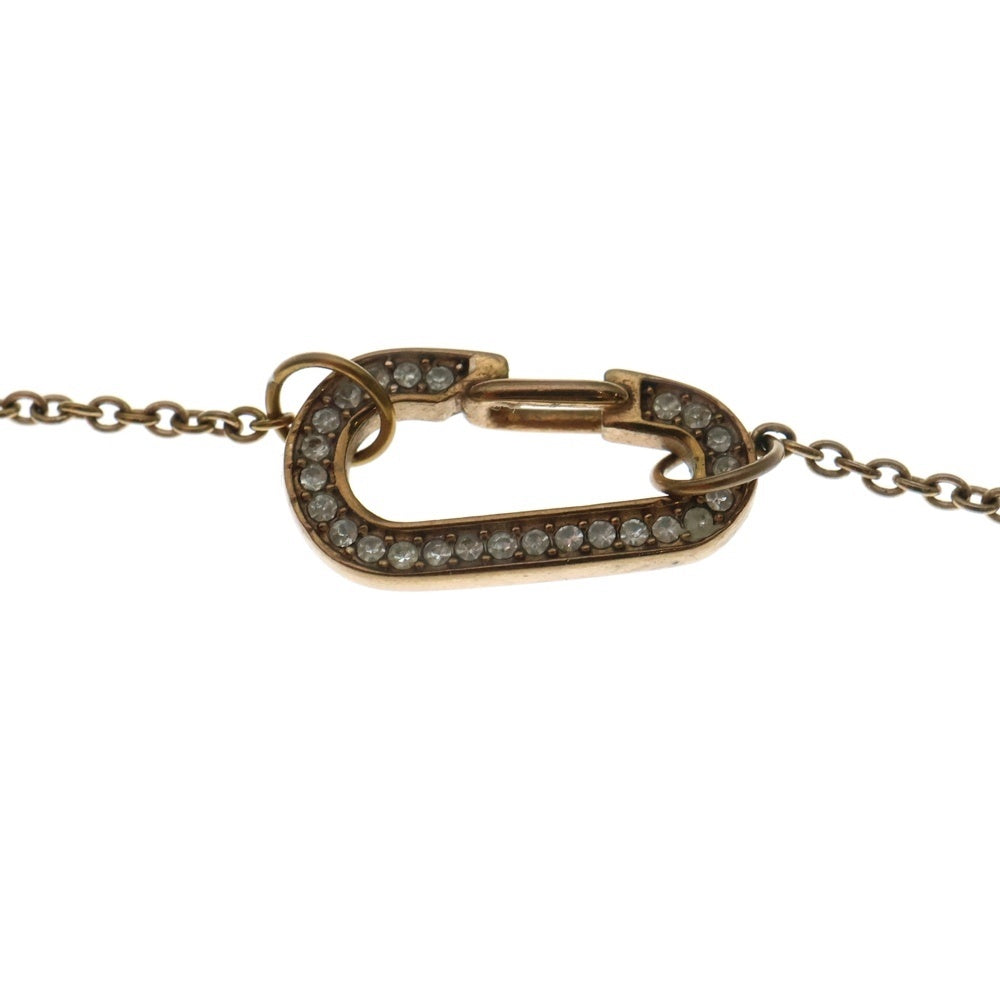 EMPORIO ARMANI(エンポリオアルマーニ) カラビナ ラインストーン チェーンネックレス ゴールド