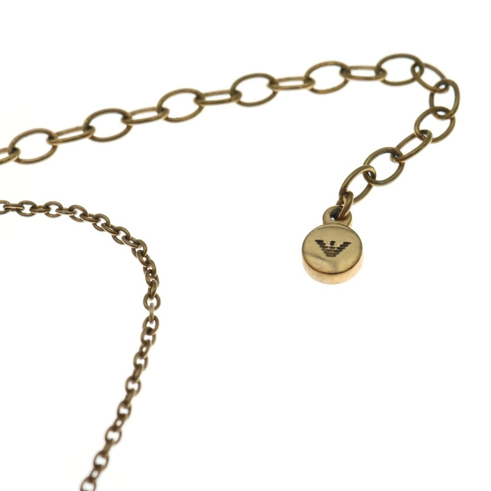 EMPORIO ARMANI(エンポリオアルマーニ) カラビナ ラインストーン チェーンネックレス ゴールド