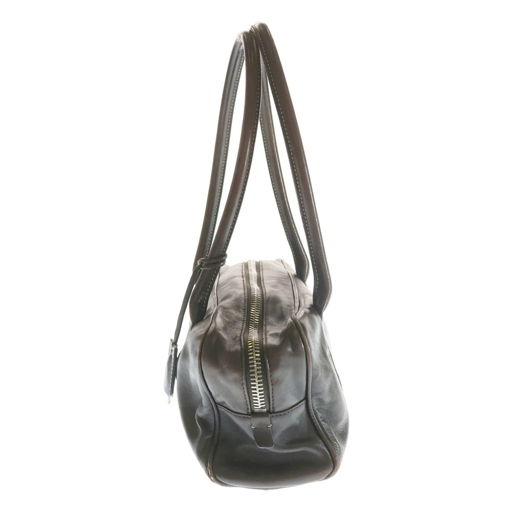 PRADA(プラダ) ミニボストン ハンドバッグ 肩掛けバッグ シルバー金具 ブラウン レザー