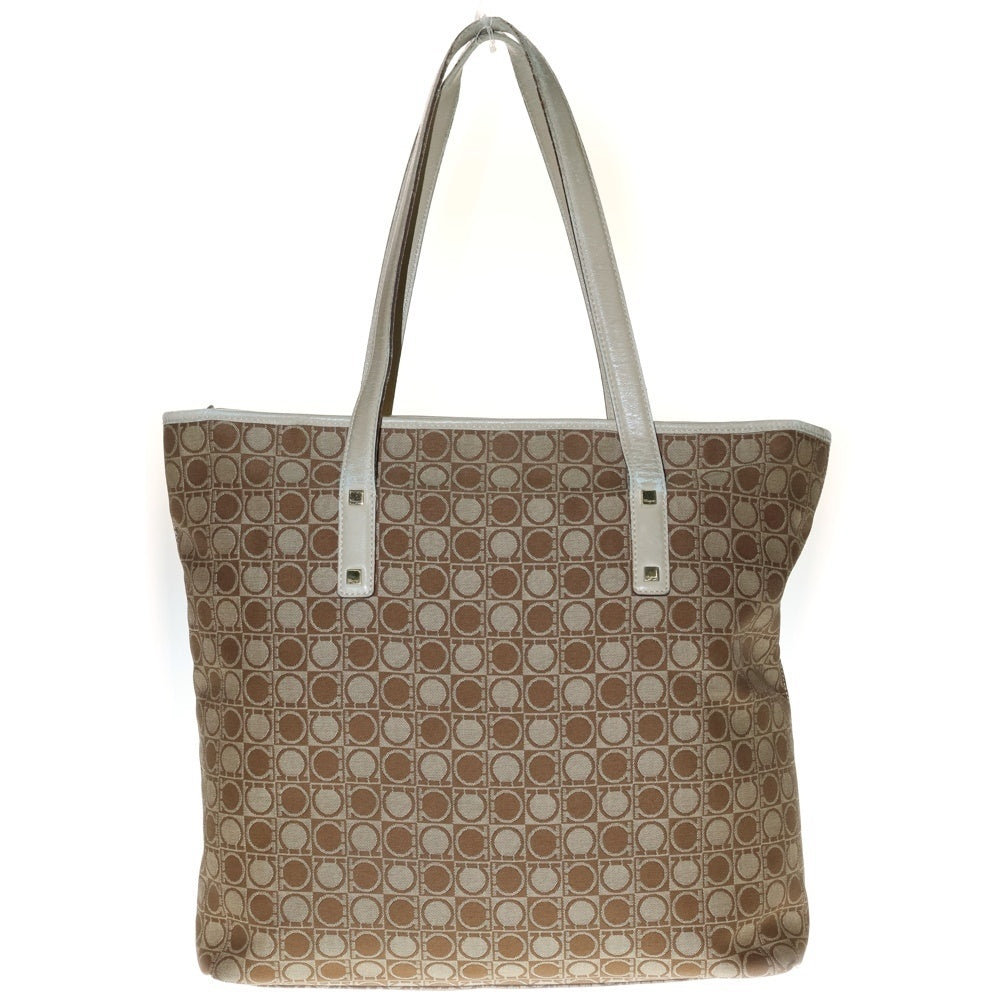 Salvatore Ferragamo(サルヴァトーレ フェラガモ) 総柄トートバッグ ベージュ キャンバス×レザー