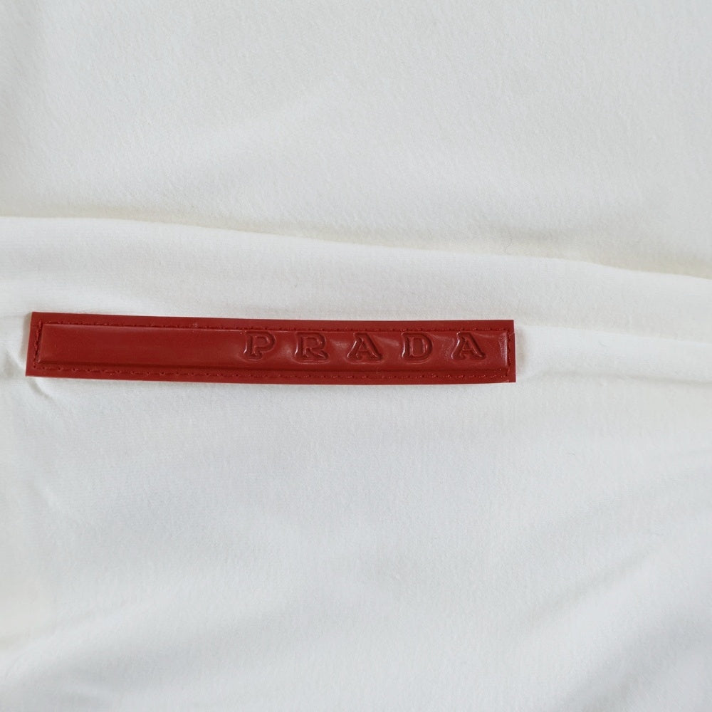 PRADA(プラダ) ラバーロゴ バックポケットデザイン クルーネック ノースリーブ タンクトップ カットソー ホワイト