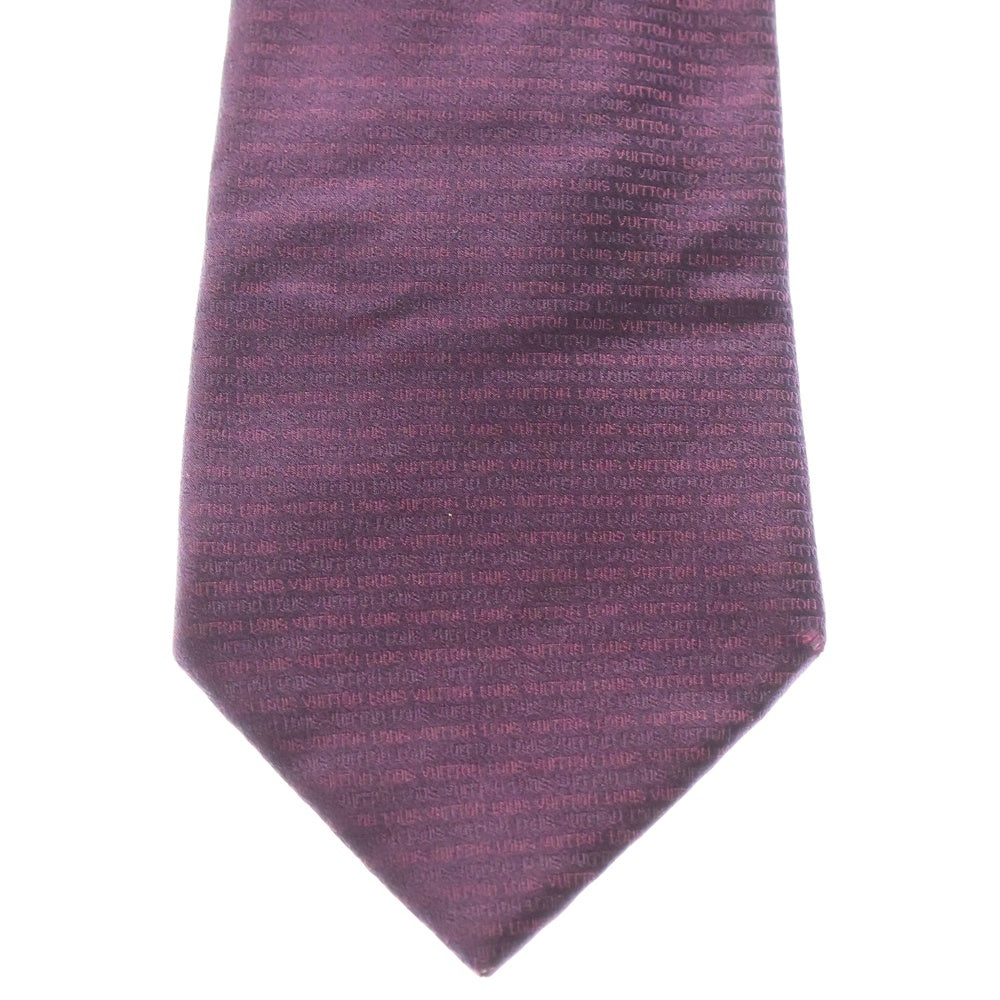 LOUIS VUITTON(ルイヴィトン) LVロゴ 総柄シルクネクタイ パープル