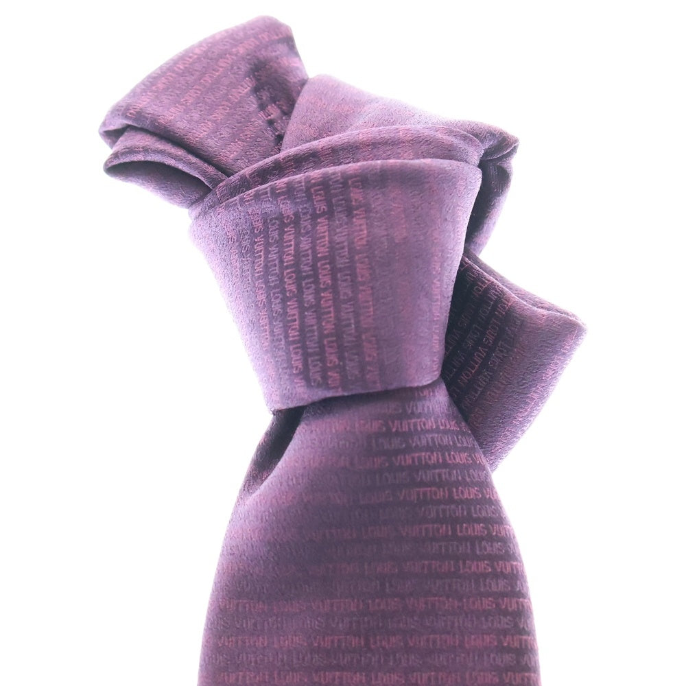 LOUIS VUITTON(ルイヴィトン) LVロゴ 総柄シルクネクタイ パープル